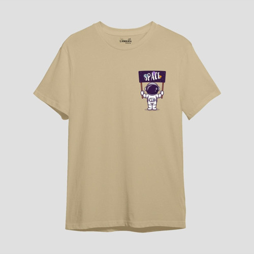 Astro-4 Baskılı Krem Oversize T-shirt
