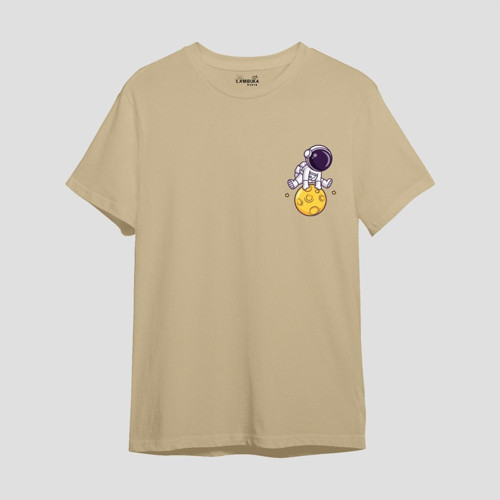 Astro-5 Baskılı Krem Oversize T-shirt