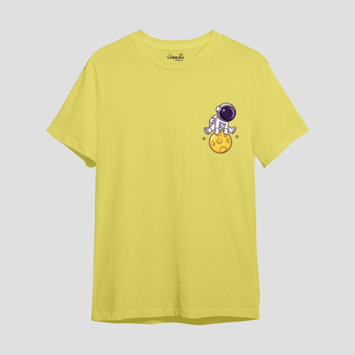 Astro-5 Baskılı Sarı Oversize T-shirt