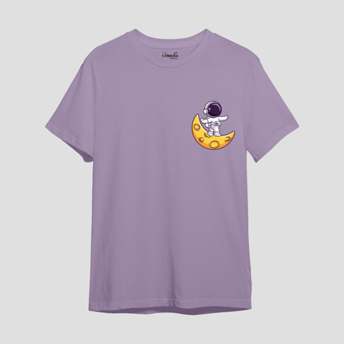 Astro-8 Baskılı Mor Oversize T-shirt