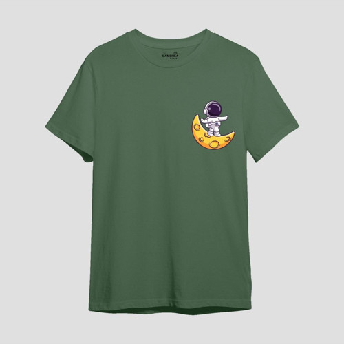 Astro-8 Baskılı Yeşil Oversize T-shirt