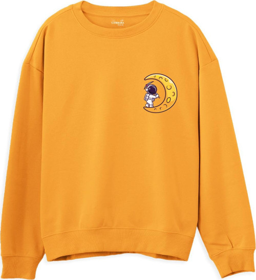 Astro-9 Baskılı Sweatshirt-Portakal
