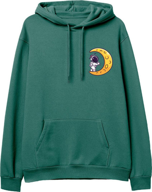 Astro-9 Baskılı Yeşil Hoodie