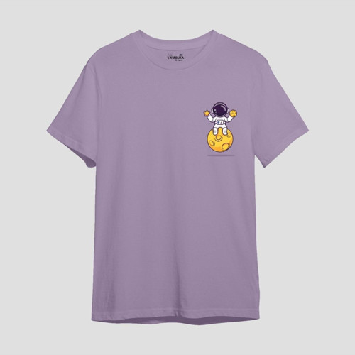 Astro-t11 Baskılı Mor Oversize T-shirt