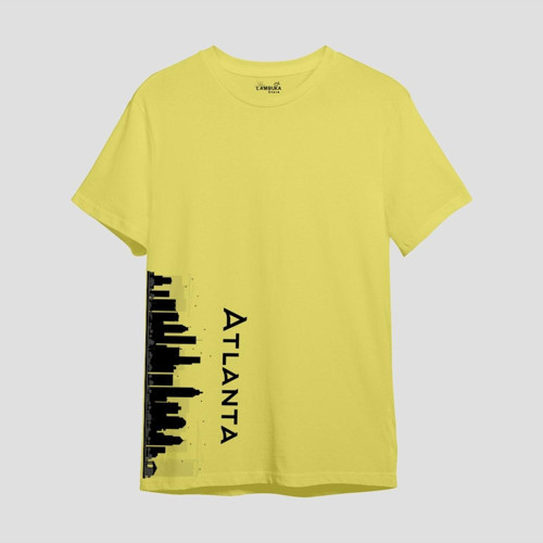 Atlanta Baskılı Sarı Oversize T-shirt