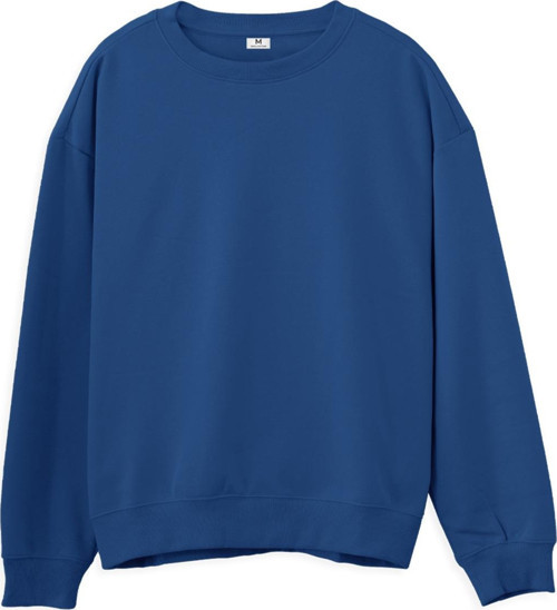 Basic Sweatshirt-Royal Mavi