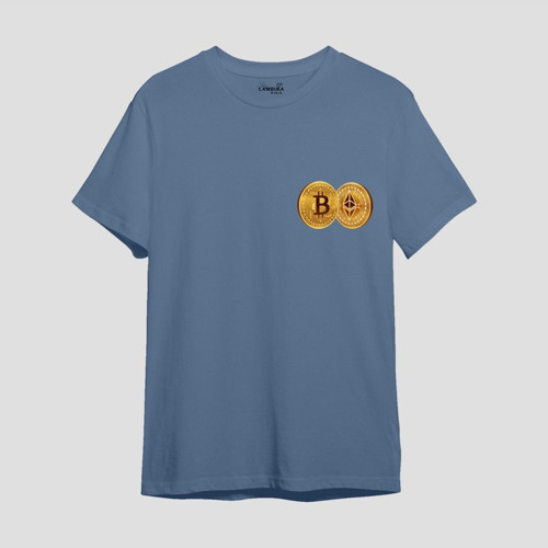 Btcð Baskılı Mavi Oversize T-shirt
