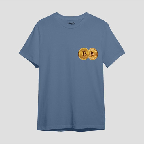 Btcð Baskılı Mavi Oversize T-shirt