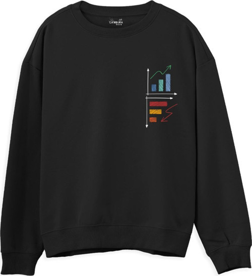 Down Up Baskılı Sweatshirt-Siyah