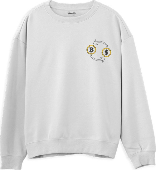 Exchange Baskılı Beyaz Sweatshirt