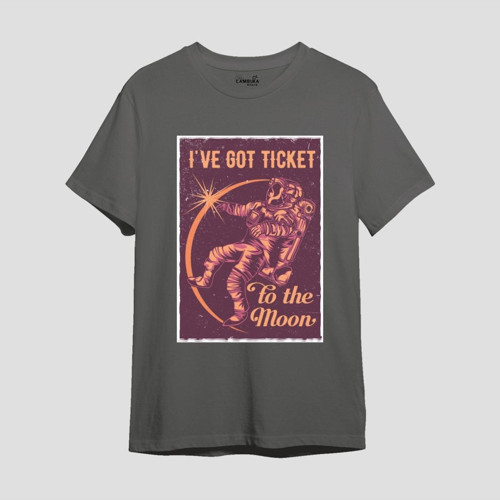 I’Ve got Tıcket Baskılı Antrasit Oversize T-shirt
