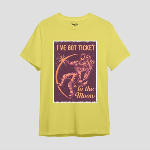 I’ve Got Tıcket Baskılı Sarı Oversize T-shirt