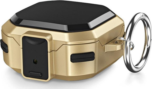 Samsung Galaxy Buds 2 Kılıf Darbeye Dayanıklı Sert Koruyucu + Askılık Gold