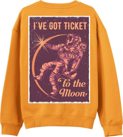 I’Ve got Tıcket Sırt Baskılı Sweatshirt-Portakal