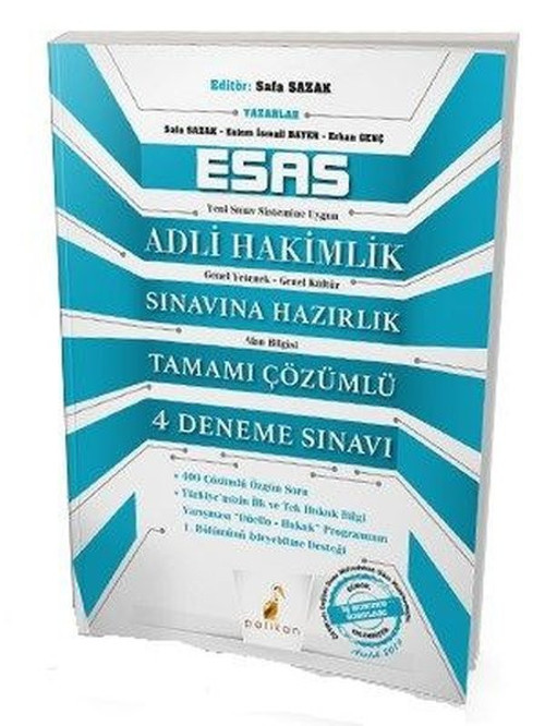 Esas Adli Hakimlik Sınavına Hazırlık Tamamı Çözümlü 4 Deneme Sınavı