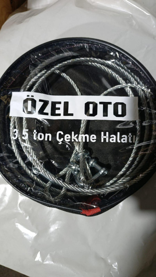 ÖZEL OTO ÇELİK HALAT ARABA ÇEKME ÇELİK HALATI 3 METRE 3.5 TON ÇEKME ÇELİK HALAT