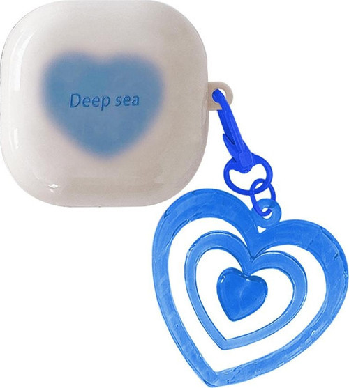 Samsung Galaxy Buds Pro Kılıf Süslü Renkli Kalp Desenli Mavi