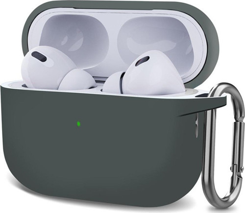 AirPods Pro 2.Nesil Kılıf Askılı Mat Silikon Koyu Gri