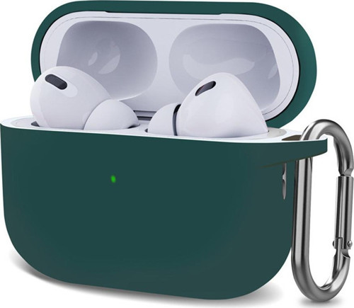 AirPods Pro 2.Nesil Kılıf Askılı Mat Silikon Koyu Yeşil