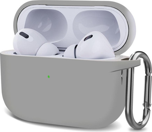 AirPods Pro 2.Nesil Kılıf Askılı Mat Silikon Açık Gri
