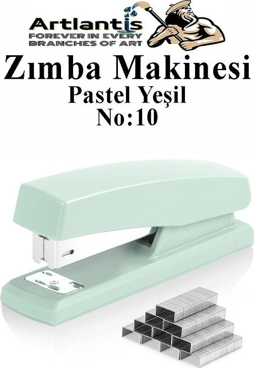Zımba Makinesi No:10 1 Adet Pastel Renkler Küçük Zımba Makinası ve Teli 15 20 Sayfa Ofis Büro Okul Öğrenci Küçük Boy