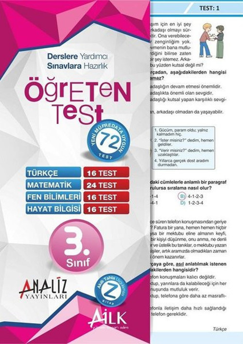 3.Sınıf Öğreten Yaprak Test