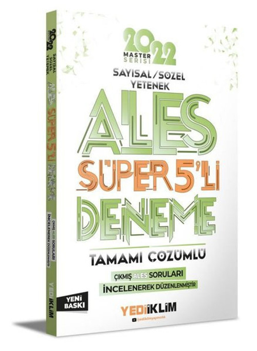2022 Master Serisi Ales Sayısal Sözel Yetenek Tamamı Çözümlü Süper 5'li Deneme