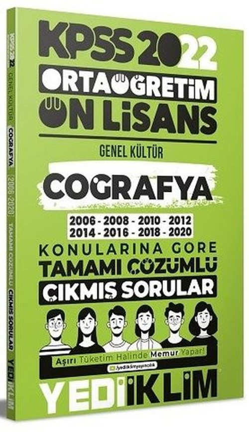 2022 KPSS Ortaöğretim Ön Lisans Genel Kültür Coğrafya Konularına Göre Tamamı Çözümlü Çıkmış Sorular