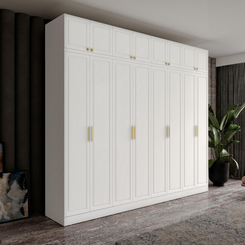 Milas Gold 8 Kapaklı Komple MDF Yüklüklü Gardırop