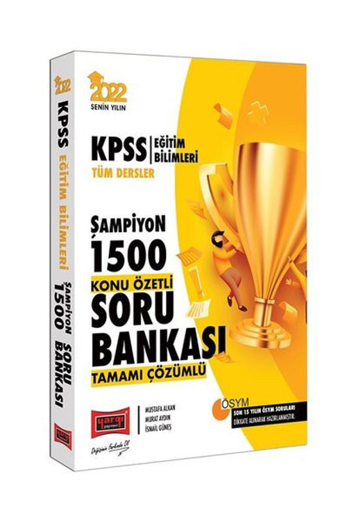 2022 KPSS Eğitim Bilimleri Tüm Dersler Şampiyon 1500 Tamamı Çözümlü Konu Özetli Soru Bankası