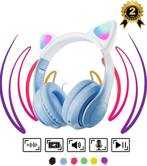 Çocuk Bluetooth Kulaklık Kedi Kulaklık Pro 5.3 Akıllı Rgb Led Detaylı Bluetooth Kablosuz