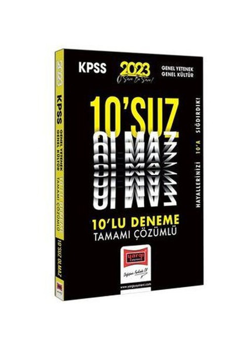 2023 KPSS GY-GK 10'suz Olmaz Tamamı Çözümlü 10 Deneme