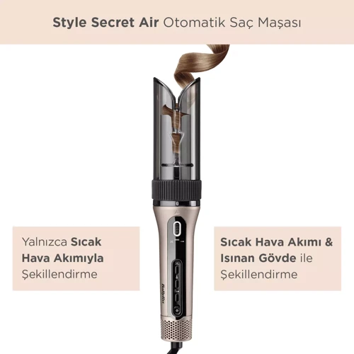 C6688E Style Secret Air Auto-Curl Teknolojili Sıcak Hava İle Bukle Yapan Otomatik Saç Maşası Metalik
