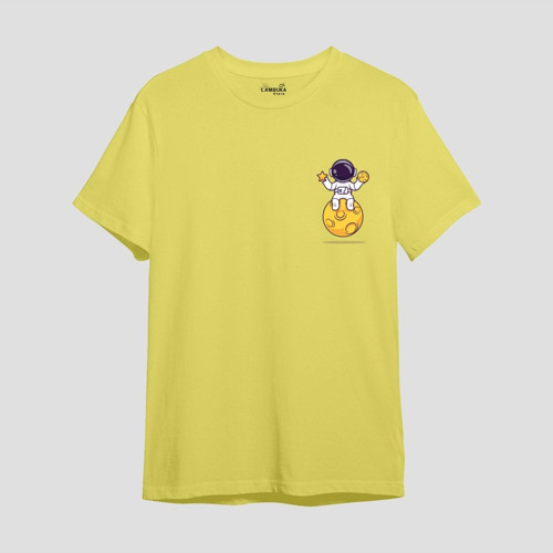 Astro-11 Baskılı Sarı Oversize T-shirt
