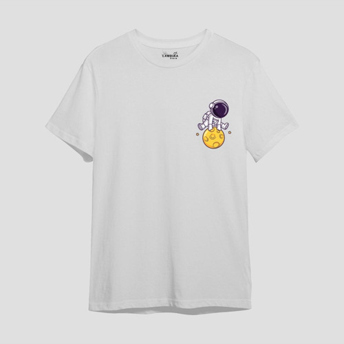 Astro-5 Baskılı Beyaz Oversize T-shirt