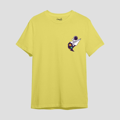 Astro-7 Baskılı Sarı Oversize T-shirt