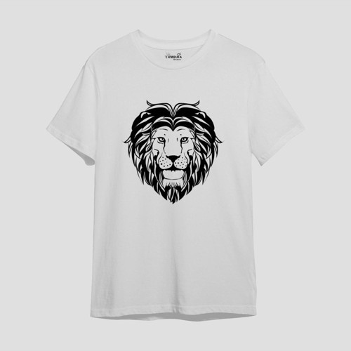 Lion Big Baskılı Beyaz Oversize T-shirt