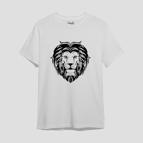 Lion Big Baskılı Beyaz Oversize T-shirt