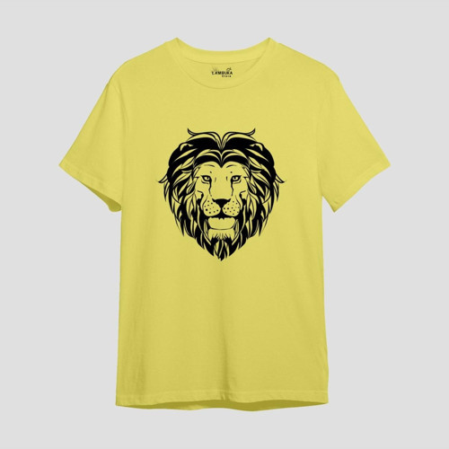 Lion Big Baskılı Sarı Oversize T-shirt