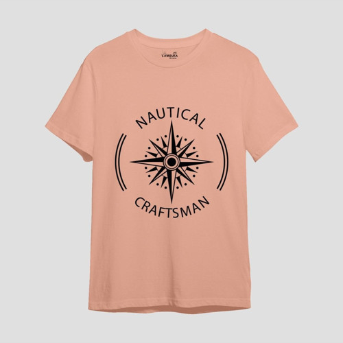 Nautical Craftsman Baskılı Somon Oversize T-shirt