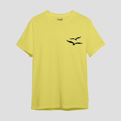 Object Baskılı Oversize T-shirt Baskılı Sarı Oversize T-shirt