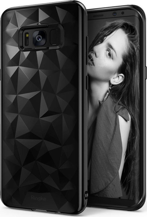 Air Prism 3D Elmas Yansıması Galaxy S8 Plus ile Uyumlu Kılıf Ink Black