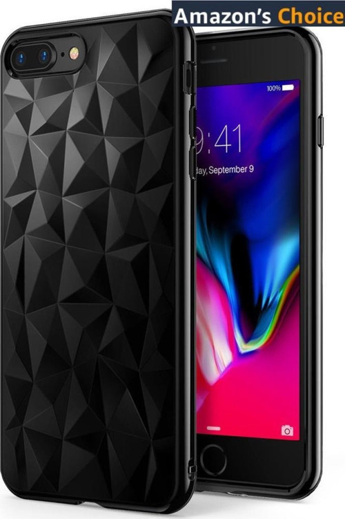 Air Prism 3D Elmas Yansıması iPhone 7/8 Plus ile Uyumlu KIlıf Ink Black Ultra Hafif Esnek İnce