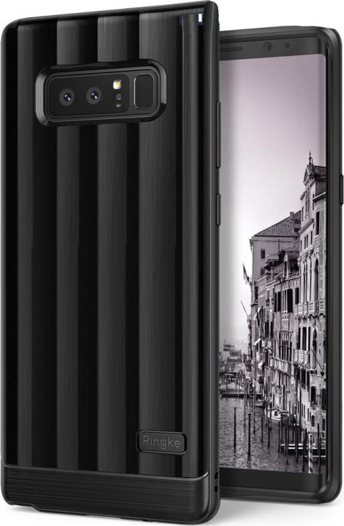 FlexS Pro Galaxy Note 8 ile Uyumlu KIlıf Black Titanyum Desen Metalik Tasarım TPU Tam Koruma