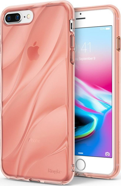 Flow iPhone 7/8 Plus ile Uyumlu KIlıf Smoke Black 3D Dalga Efekti Hafif Esnek Renkli Transparan