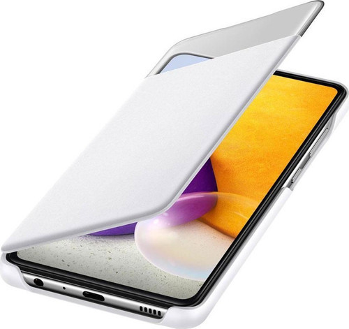 Galaxy A72 ile Uyumlu S View Cüzdan Kılıf Beyaz EF-EA725PWEGWW