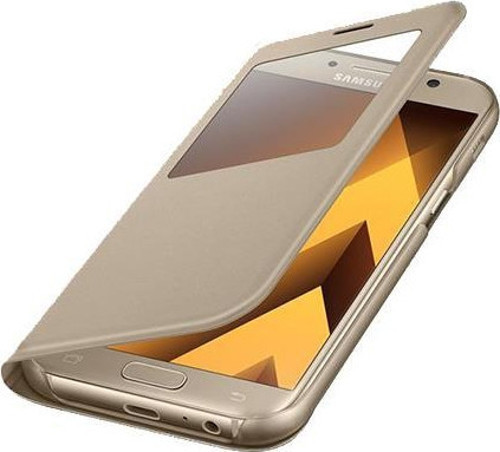 Galaxy A5(2017) ile Uyumlu S View Cover Altın EF-CA520PFEGWW