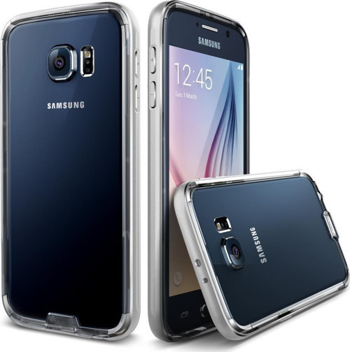 Galaxy S6 ile Uyumlu Case Iron Bumper Kılıf Silver