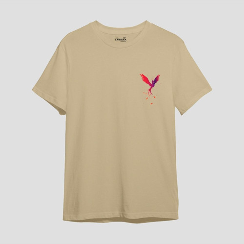 Social Media Baskılı Oversize T-shirt Baskılı Krem Oversize T-shirt