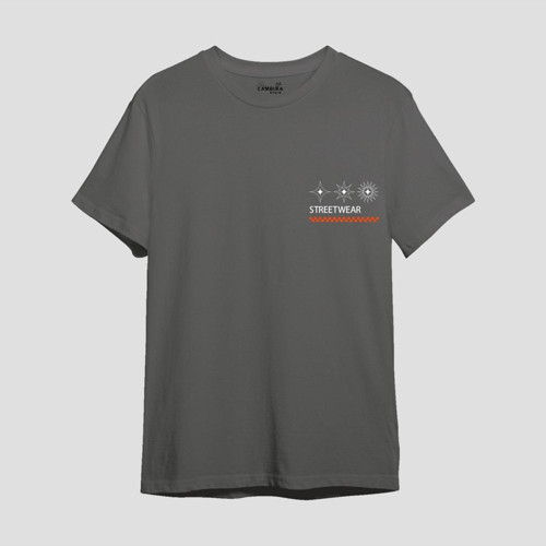 Streetwear 2 Baskılı Antrasit Oversize T-shirt